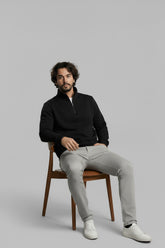 3 İplik Şardonlu Regular Kalıp Yarım Fermuarlı Sweatshirt